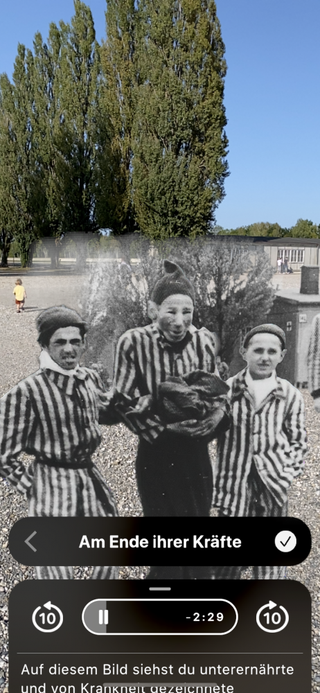 Voormalig concentratiekamp Dachau met de AR-app. Foto: Lynn Stroo